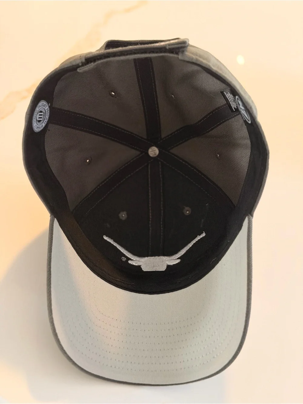 '47 Black Cap with White Longhorn Embroidery